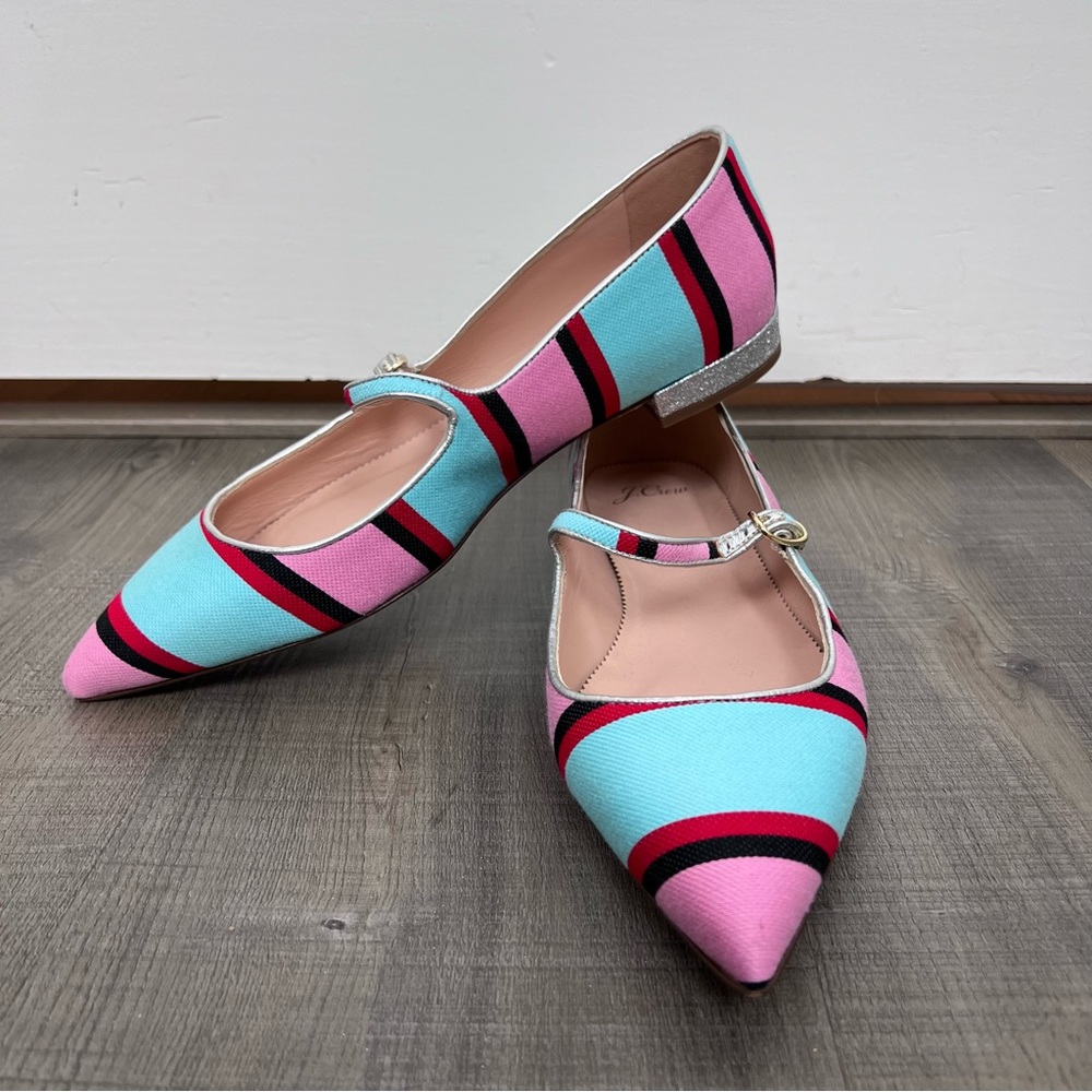 NWOT J. Crew Elsie Stripe Flat | Sz 11